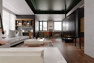 remodel 3d luxury interior,livingroom art deco,furniture layout,realistic render