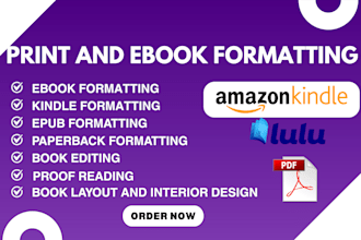 design recipe ebooks, format pdfs and formatted manuscripts