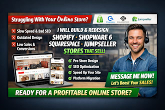 build shopify shopware6 squarespace jumpseller store website design and redesign