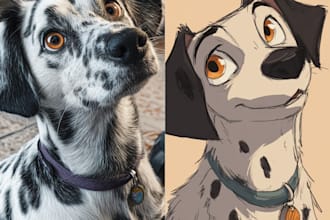 draw your pet in disney style