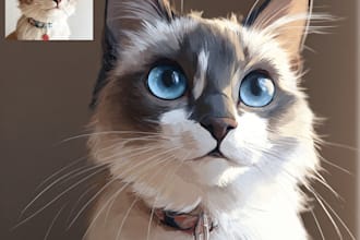 draw pet portrait with disney style