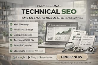 set up store serp SEO, XML sitemap and robots txt optimization for shopify store