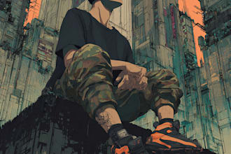 draw cyberpunk, lofi or streetwear anime illustrations