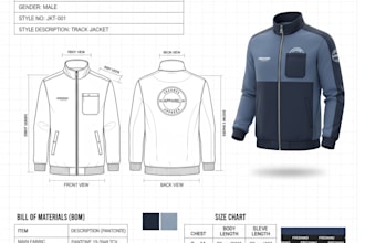 design a perfect track jacket tech pack