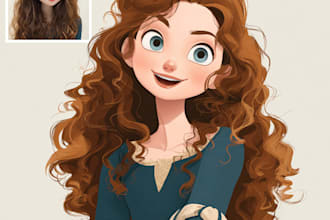 do cute disney cartoon portrait