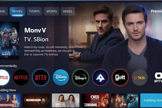 rebrand iptv app, ibo, smart tv app,web player develop iptv app with admin panel