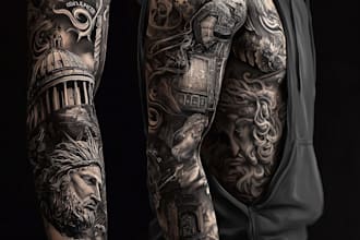 create custom tattoo art, tattoo sleeve design, tattoo artist