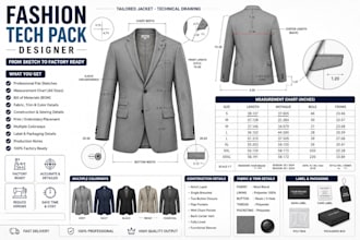 fashion tech pack designer clothing tech pack for clothing manufacturing