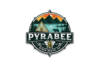 design unique bee lake tahoe cabin logo