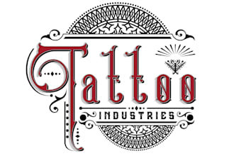 create awesome vintage, victorian tattoo studio logo design