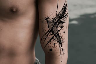 custom an abstract black tattoo design