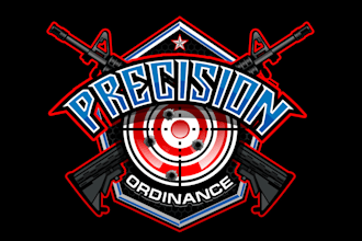 create premium and modern gun shop logo design