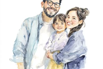 create a watercolor family portrait