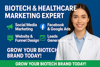 do biotech social media marketing, leads generation, website and ads campaign