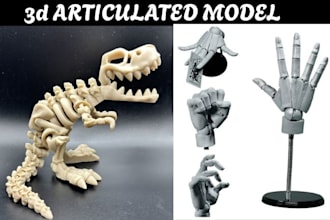 do 3d articulated model, 3d bjd, articulated model, 3d toy model, 3d toy, dragon