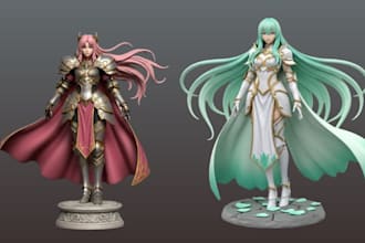 sculpt 3d anime figure 3d anime diorama 3d toy model 3d figure for 3d printing