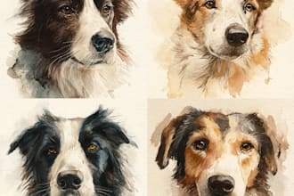 do watercolor pet portrait, dog portrait, cat portrait