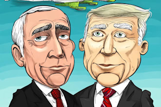 create an political and editorial cartoon art