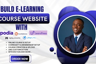 setup podia, lifterlms, buddyboss, mighty networks lms, and learnpress courses