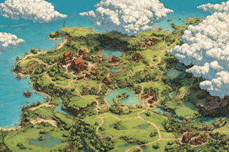 design cartoon map with custom locations or fantasy