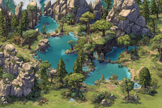 draw 2d rpg fantasy map, landscape, dndart map design