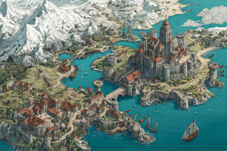 draw fantasy map illustration