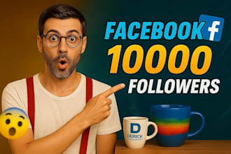 add you 10,000 real non drop followers on facebook page, profile