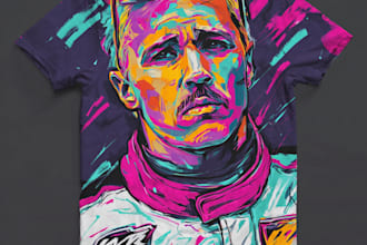 do vintage nascar tshirt design or hiphop rapper tshirt