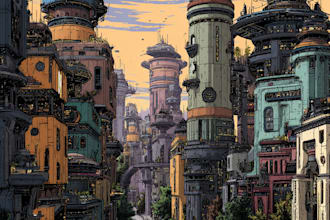 create stunning sci fi city art