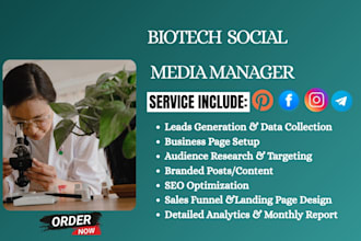 be your instagram and tiktok biotech social media manager and content creator