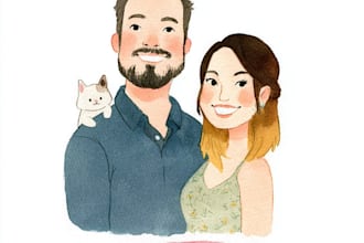 custom watercolor family portrait from photo