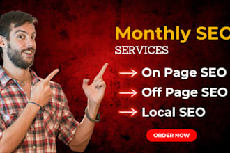 do monthly SEO, website optimization, ranking services