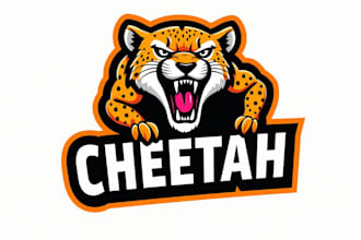 make an amazing cheetah head logo for you with express delivery