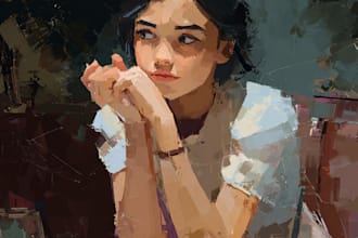 digital portrait painting, oil painting style , portrait