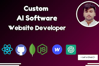 build ai saas, ai web app, ai software, full stack ai website