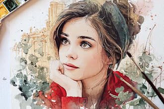 draw watercolor illustration and watercolor art