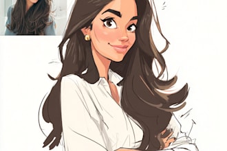 draw group cartoon, caricature based on your photo