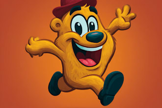 make cartoon mascot character design vector