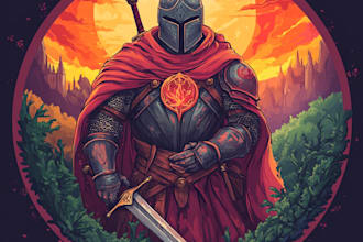 design unique medieval, fantasy, game logo title