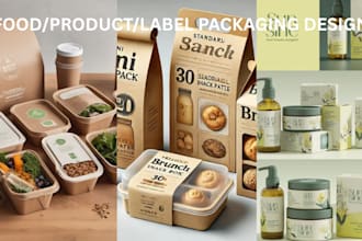 design food product packaging labels pouches boxes bags and beverage bottles
