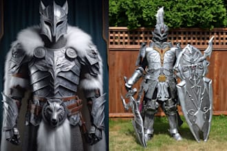sculpt 3d cosplay amor wearable cosplay 3d mask helmet cosplay weapon stl file