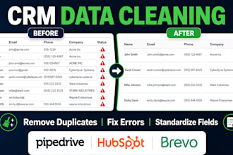clean your CRM contacts, remove duplicates, and fill gaps