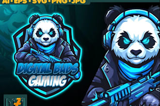 design gaming mascot character logo for twitch, youtube
