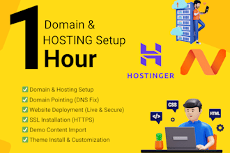 hosting domain and SSL setup, complete website configuration