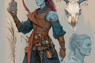 design original dnd character or rpg character art