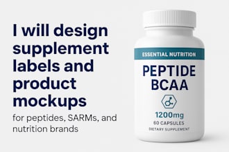 design supplement labels and product mockups