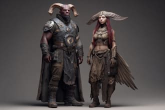 draw fantasy scifi custom characters and concept