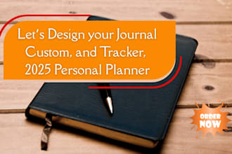 design custom notebook cover, journal, planner cover, and pages notebook design