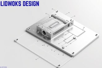 do patent drawings, 3d sheet metal,3d cad model for solidworks and 3d fusion 360