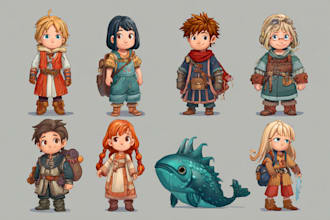 make a game character art, 2d game character art